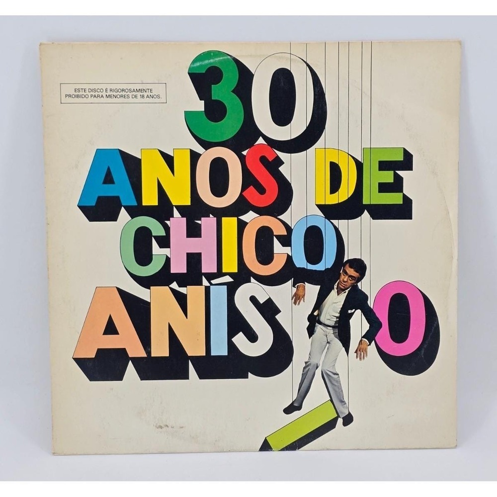 Chico‎ Anísio 30 Anos de Chico Anísio LP Vinyl Atlantic BR 20.062 VG+ Brazil